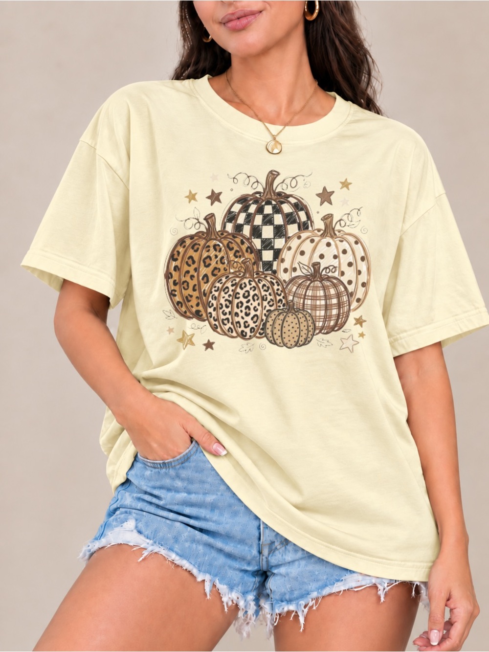 Leopard Pumpkin Unisex T-shirt Fall Thanksgiving Tee